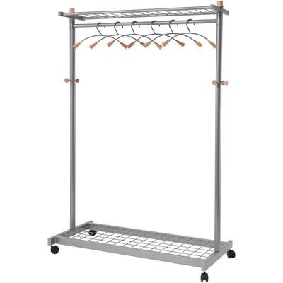 Alba 2-shelf Mobile Chrome Coat Rack, /CT — view 1