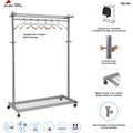 Alba 2-shelf Mobile Chrome Coat Rack, ABAPMLUX6