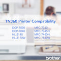 Brother TN360 Original Laser Toner Cartridge - Black -, BRTTN360