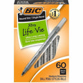BIC Round Stic Ballpoint Pens, 60 / Box, BICGSM609BK