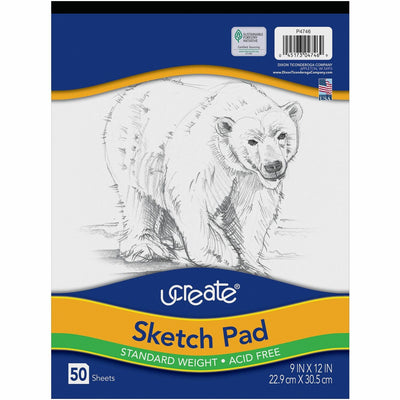 Dixon Ticonderoga UCreate Medium Weight Sketch Pads, 9" x 12", 1 Pad, PAC4746