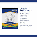 Dixon Ticonderoga UCreate Medium Weight Sketch Pads, 9" x 12", 1 Pad, PAC4746