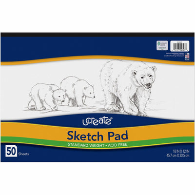 Dixon Ticonderoga UCreate Medium Weight Sketch Pads, 18" x 12", 1 Pad, PAC4747