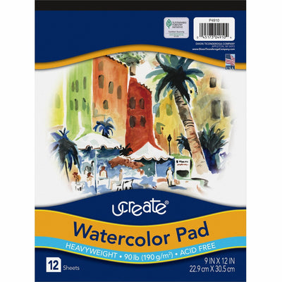 Dixon Ticonderoga UCreate Watercolor Pad, 9" x 12", 1 Pad, PAC4910