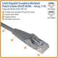 Eaton Tripp Lite series Cat6 UTP Patch Cable, Gray, TRPN201001GY