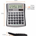 Victor 11003A Mini Desktop Calculator, Silver, VCT11003A