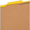 Smead SafeSHIELD 2/5 Tab Cut Letter Recycled Classification Folder, Yellow, 8 1/2" Width x 11" Length, 10 / Box, SMD14025