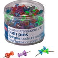 Officemate Translucent Pushpins, Assorted, 200 / Pack, OIC35710