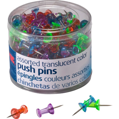 Officemate Translucent Pushpins, Assorted, 200 / Pack — view 1