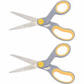 Acme United Westcott 8" Straight Soft Handle Titanium-Bonded Glide Scissors, Gray/Yellow, 2 / Pack, ACM13901
