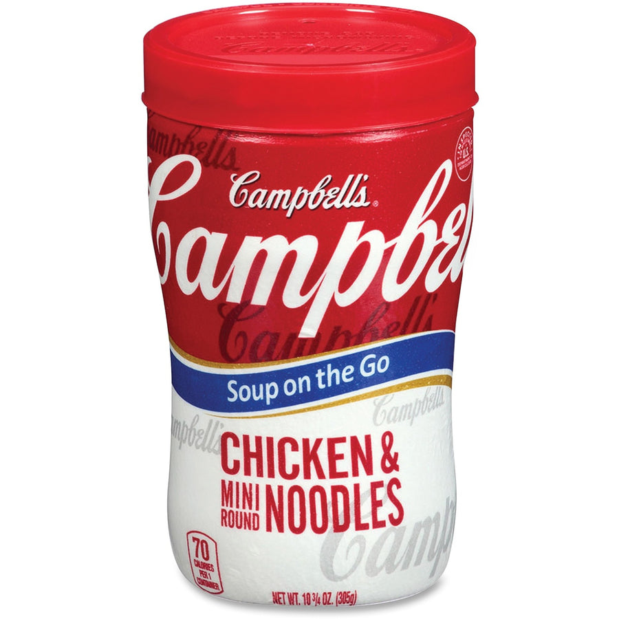 Campbell's Soup on the Go Chicken & Mini Round Noodles, Microwavable, 8 / Carton, CAM14982