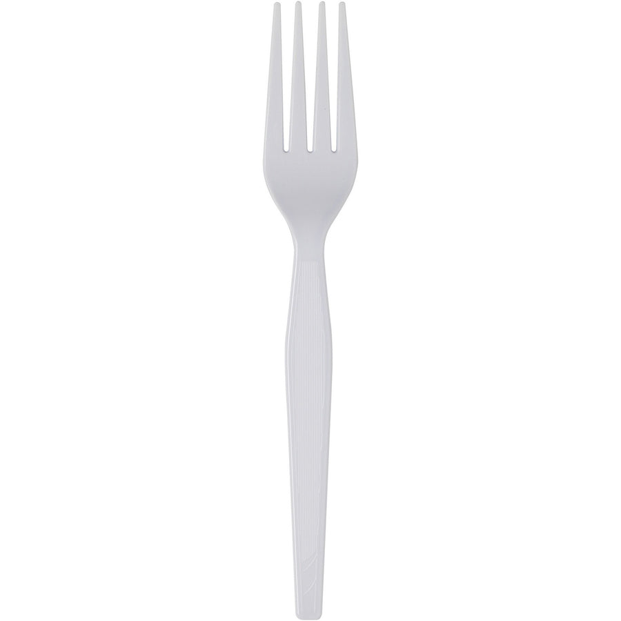 Dixie Heavyweight Disposable Forks Grab-N-Go by GP Pro, White, Polystyrene, Heavy Duty, 100 / Box, DXEFH207