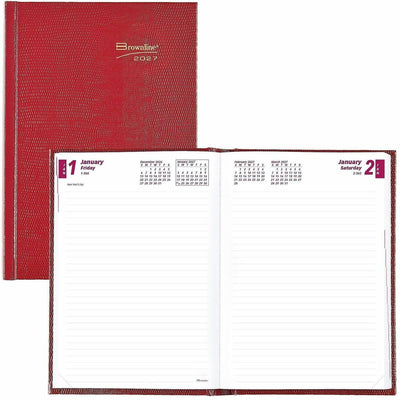 Dominion Blueline Brownline Daily Planner, 5 3/4", REDCB389RED