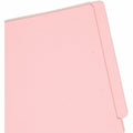Smead Shelf-Master Straight Tab Cut Letter Recycled End Tab File Folder, Pink, 8 1/2" Width x 11" Length, 100 / Box, SMD25610
