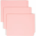 Smead Shelf-Master Straight Tab Cut Letter Recycled End Tab File Folder, Pink, 8 1/2" Width x 11" Length, 100 / Box, SMD25610