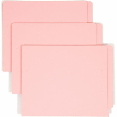 Smead Shelf-Master Straight Tab Cut Letter Recycled End Tab File Folder, Pink, 8 1/2" Width x 11" Length, 100 / Box, SMD25610