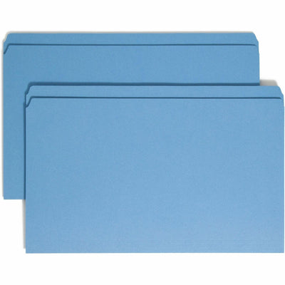 Smead Colored Straight Tab Cut Legal Recycled Top Tab File Folder, Blue, 8 1/2" Width x 14" Length, 100 / Box, SMD17010