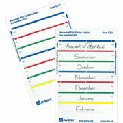Avery® File Folder Labels, Assorted, 2/3" x 3-7/16" , 252 (5215), 1 Pack