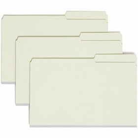 Smead 2/5 Tab Cut Legal Recycled Fastener Folder, Green, 8 1/2" Width x 14" Length, 25 / Box, SMD19920