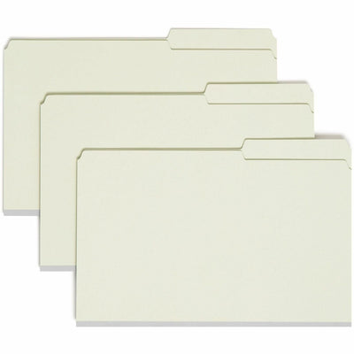 Smead 2/5 Tab Cut Legal Recycled Fastener Folder, Green, 8 1/2" Width x 14" Length, 25 / Box, SMD19920