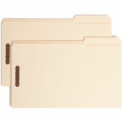 Smead 1/3 Tab Cut Legal Recycled Fastener Folder, Manila, 8 1/2" Width x 14" Length, 50 / Box, SMD19538
