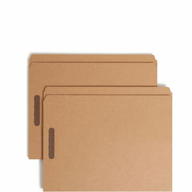 Smead Straight Tab Cut Letter Recycled Fastener Folder, Kraft, 8 1/2" Width x 11" Length, 50 / Box, SMD14813