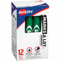 Avery Marks A Lot Permanent Markers, Regular Desk-Style, 1 Green, 1 Dozen, AVE07885