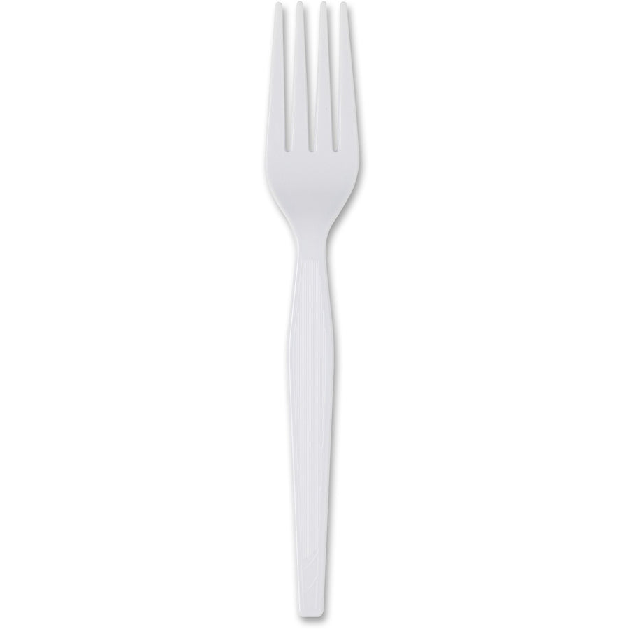 Dixie Heavyweight Disposable Forks by GP Pro, White, Polystyrene, Shatter Resistant, 1000 / Carton, DXEFH217