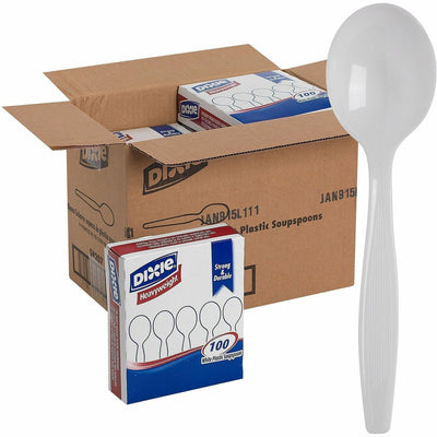 Georgia Pacific . Dixie Heavyweight Dispoable Soup Spoons Grab-N-Go by GP Pro, White, 100 / Box, DXESH207