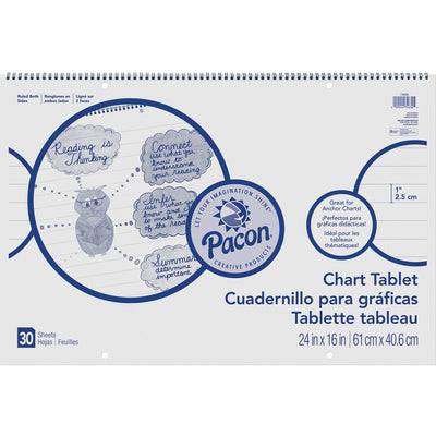 Dixon Ticonderoga Pacon Ruled Chart Tablet, 24" x 16", PAC74630