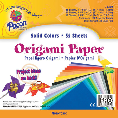 Dixon Ticonderoga Pacon Origami Paper, Assorted, 1 Pack, PAC72230