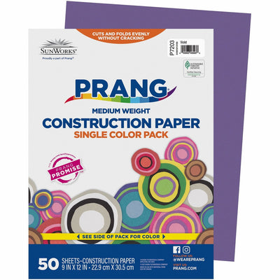 Dixon Ticonderoga Prang Construction Paper, Violet, 1 Pack, PAC7203