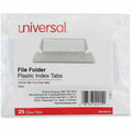Universal Hanging File Folder Plastic Index Tab, Clear, 25 / Pack, UNV42215