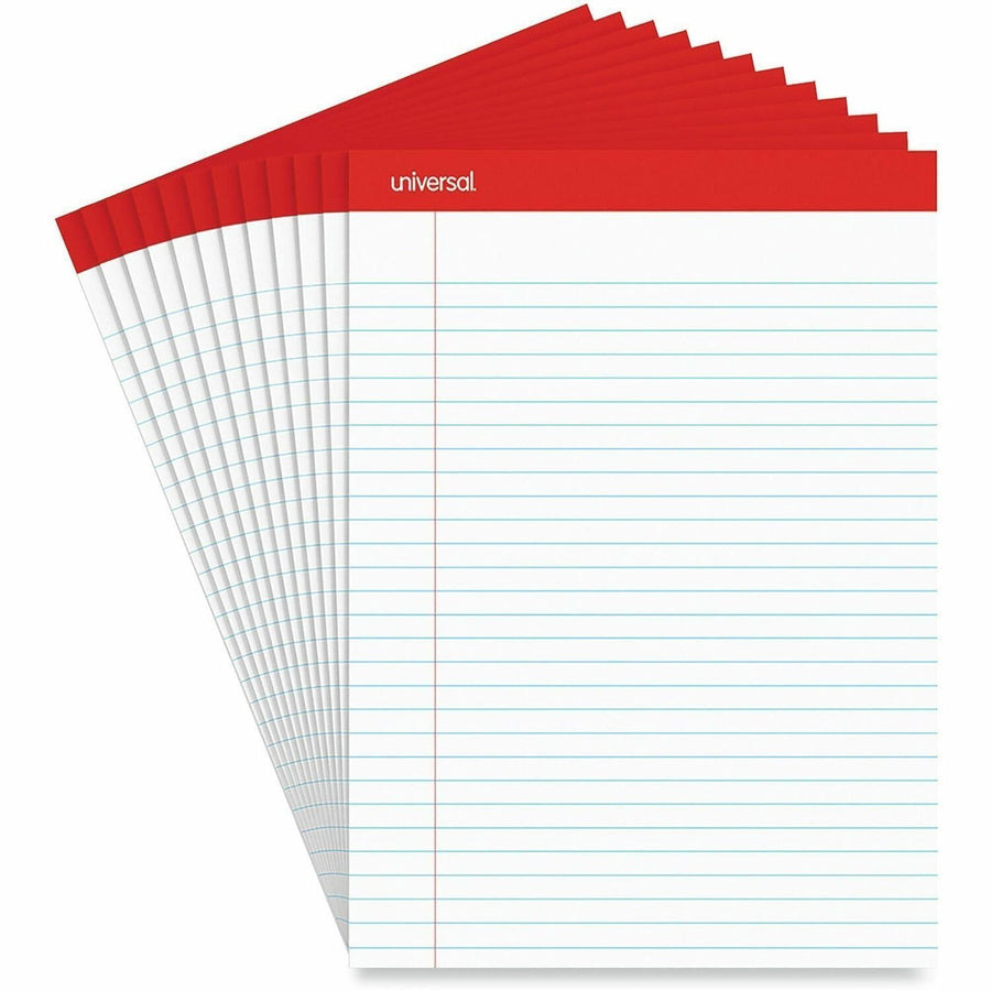 Universal Notepad, 8.5" x 11.75", Chipboard, Tape Bound, 16 lb, 50, 1 Dozen, UNV20630