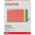 Universal 1/3 Tab Cut Letter Top Tab File Folder, 8 1/2" Width x 11" Length, 100 Box, UNV10506