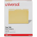 Universal 1/3 Tab Cut Letter Top Tab File Folder, 8 1/2" Width x 11" Length, 100 Box, UNV10504
