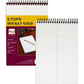 TOPS Docket Gold Spiral Steno Book, 6" x 9", TOP99708