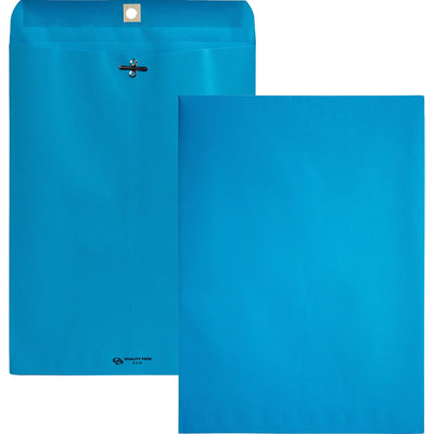 Quality Park 9 x 12 Clasp Envelopes with Deeply Gummed Flaps, Blue, 10 / Pack, QUA38737
