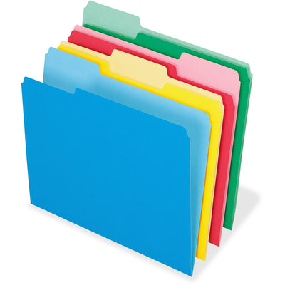 TOPS Pendaflex 1/3 Tab Cut Letter Recycled Top Tab File Folder, Assorted, 8 1/2" Width x 11" Length, 1 Pack — view 1