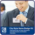 C-Line Laser/Inkjet Clip Style Badge Holder Kits, White, 96 / Box, CLI95596