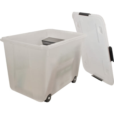 Advantus 15-gallon Rolling Storage Tub, Clear, AVT34009