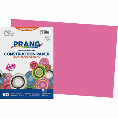 Dixon Ticonderoga Prang Construction Paper, Hot Pink, 1 Pack, PAC9107