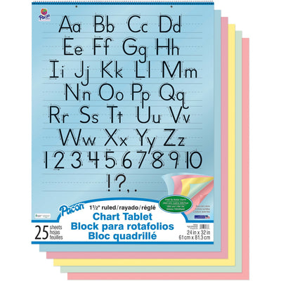 Dixon Ticonderoga Pacon Colored Paper Chart Tablet, 24" x 32", PAC74733