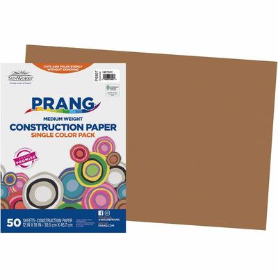 Dixon Ticonderoga Prang Construction Paper, Light Brown, 1 Pack, PAC6907