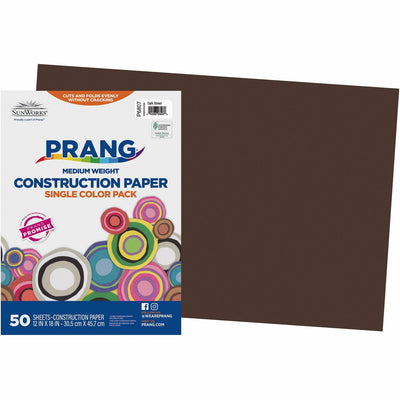 Dixon Ticonderoga Prang Construction Paper, Dark Brown, 1 Pack, PAC6807