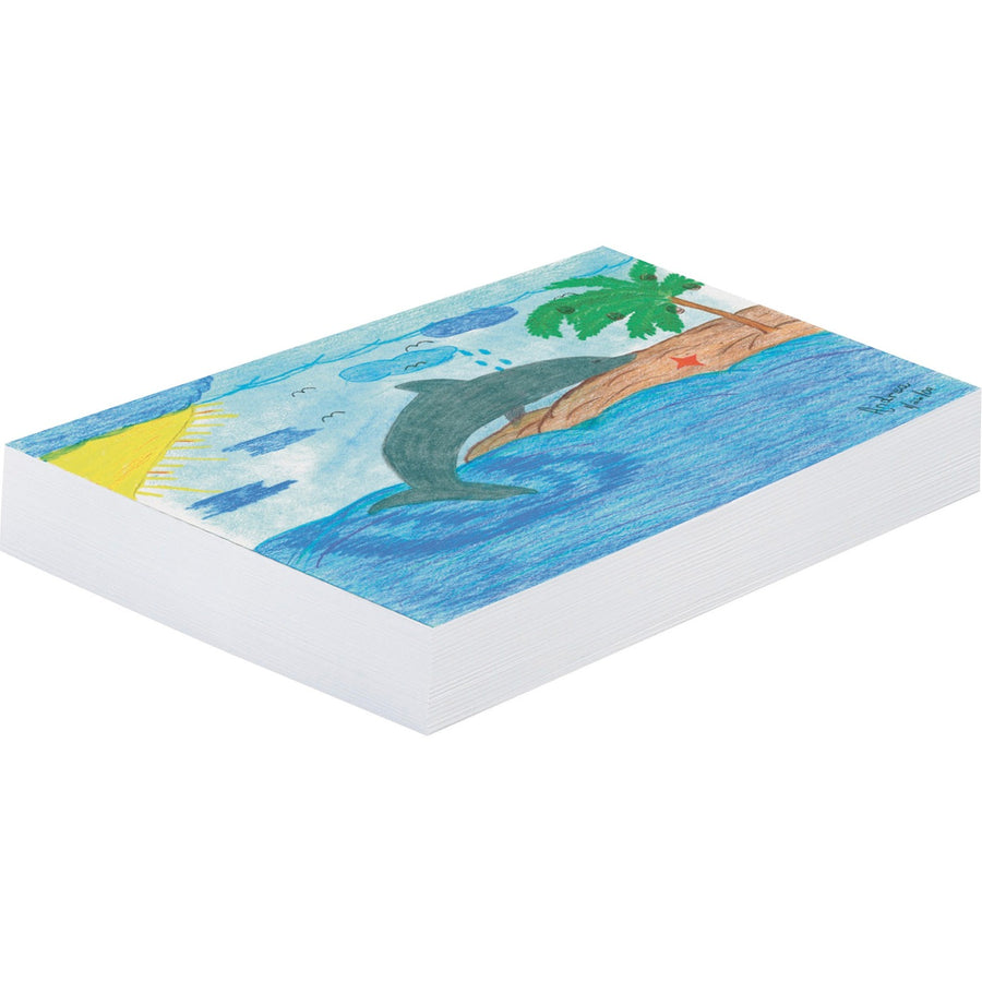 Pacon White Newsprint Paper, 12" x 18", 500, Lightweight, 500 / Ream, PAC3409