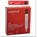 Universal Dry Erase Marker, Broad Chisel Tip, Black, Dozen, 1 Dozen, UNV43651