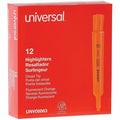 Universal Desk Highlighters, Fluorescent Orange Ink, Chisel Tip, Orange Barrel, Dozen, 1 Dozen, UNV08863