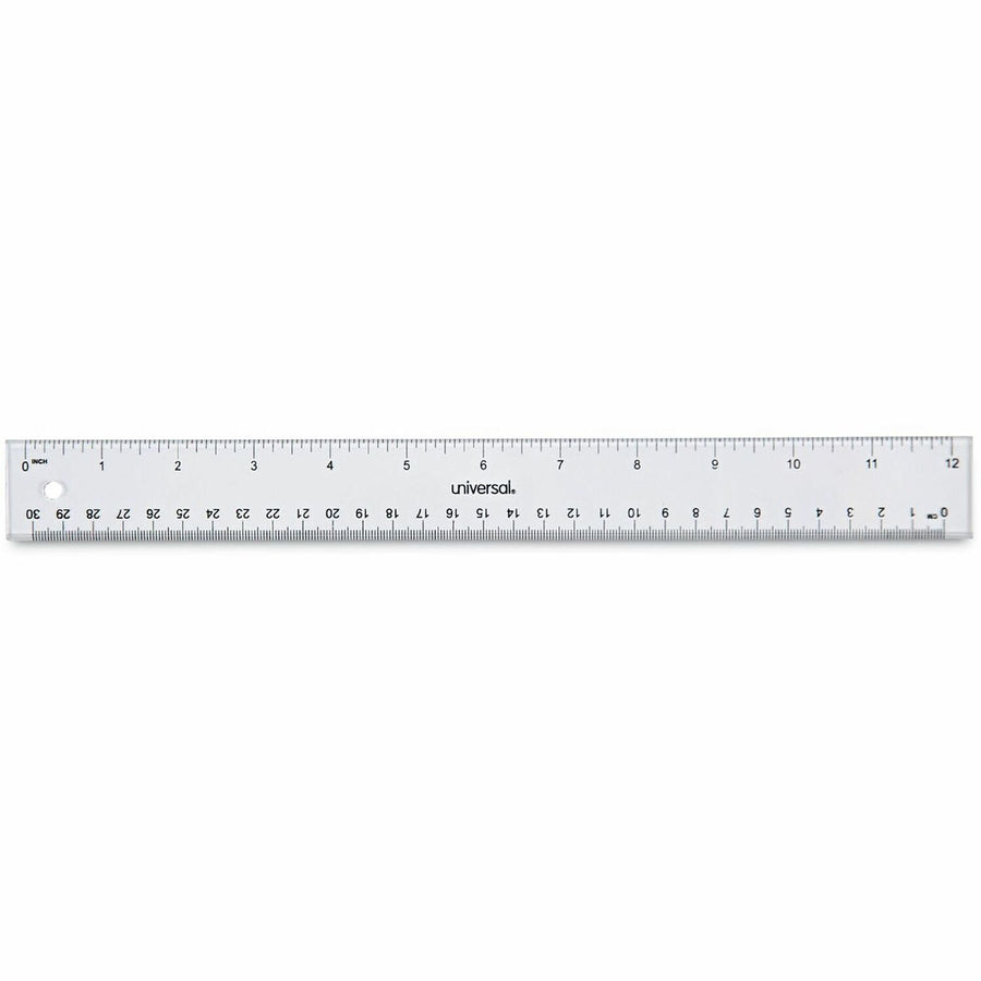 Universal 59022 Acrylic Ruler, Clear, Plastic, Sturdy, UNV59022