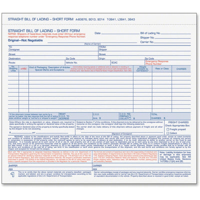 TOPS 3-part Hazardous Material Short Form, 7.62" Width x 8.50" Length, 250 / Box, TOPL3841